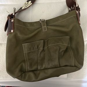 Tylie Malibu bag!  Olive green, crystal strap, boho style.